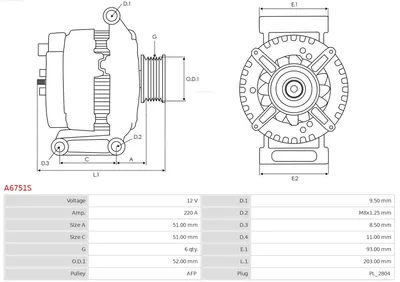 Alternador AS-PL A6751S