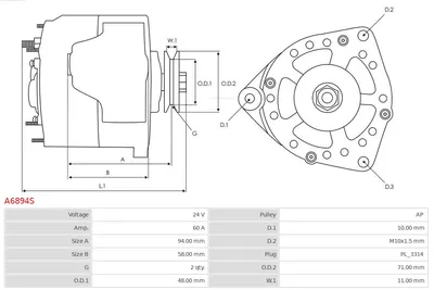 Alternador Toyota DYNA Platform/Chassis (KD_, LY_, _Y2_, _U3_, _U4_, _U6_, _U8