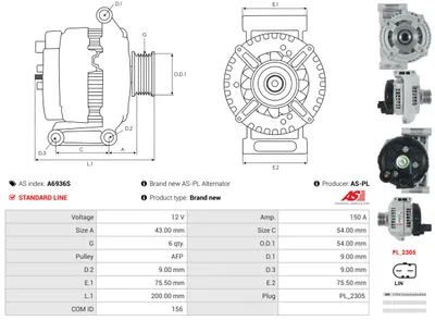 Alternador Fiat 500L · Fiat 500X · Fiat TIPO Saloon