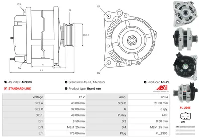 Alternador Ford ECOSPORT · Ford FIESTA VII · Ford FIESTA VII Van
