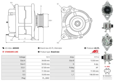 Alternador Toyota SIENNA · Jeep WRANGLER II