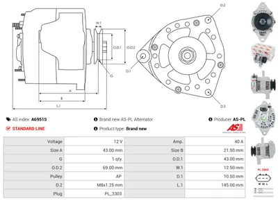 Alternador AS-PL A6951S