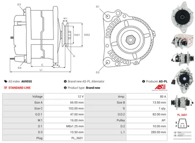 Alternador Toyota DYNA 150 Platform/Chassis