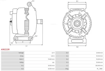 Alternador Ford TRANSIT Bus · Ford TRANSIT Van · Ford TRANSIT Platform/Chassis