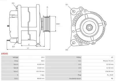 Alternador AS-PL A9045