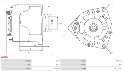 Alternador Audi 80 B4 Saloon · Audi 80 B4 Avant · Audi 100 C4 Saloon