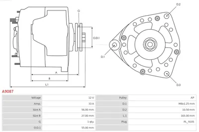 Alternador AS-PL A9087