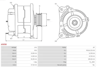 Alternador Kia K3600 · Kia K3600 Platform/Chassis