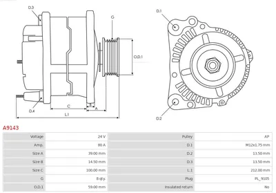 Alternador AS-PL A9143