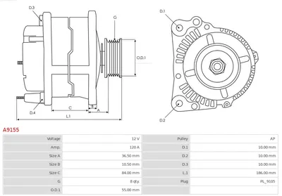 Alternador AS-PL A9155