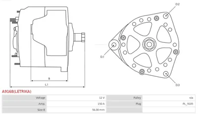 Alternador AS-PL A9168(LETRIKA)