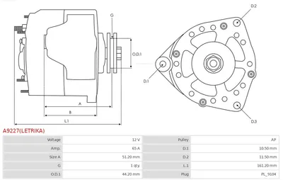 Alternador Fiat CINQUECENTO · Fiat PANDA · Fiat SEICENTO / 600