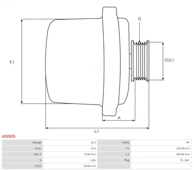 Alternador AS-PL A9283S
