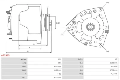 Alternador AS-PL A9291S