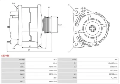 Alternador AS-PL A9305S