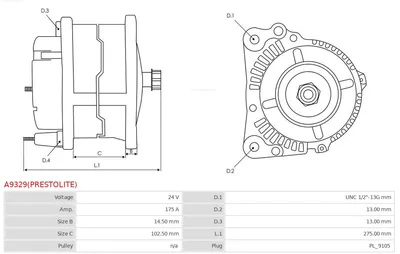 Alternador AS-PL A9329(PRESTOLITE)