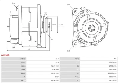 Alternador AS-PL A9458S