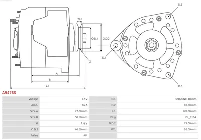 Alternador AS-PL A9476S