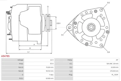 Alternador AS-PL A9478S