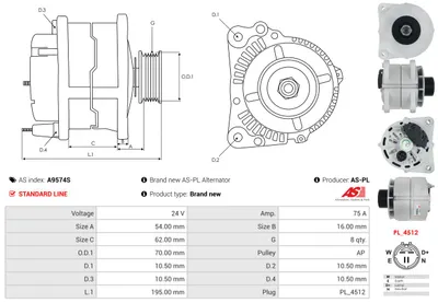 Alternador AS-PL A9574S
