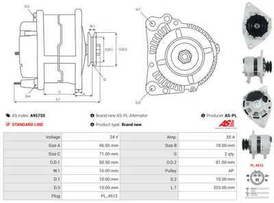 Alternador AS-PL A9575S