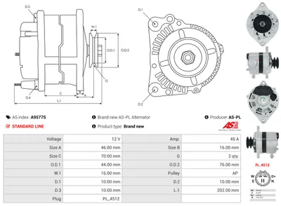 Alternador AS-PL A9577S