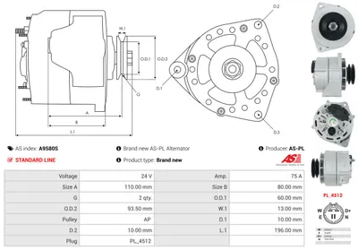 Alternador AS-PL A9580S