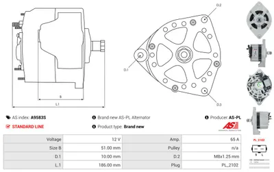 Alternador AS-PL A9583S