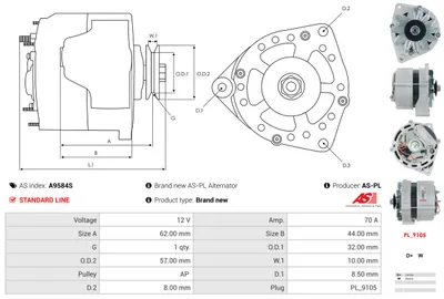 Alternador AS-PL A9584S