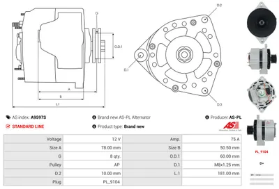 Alternador AS-PL A9597S
