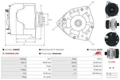 Alternador AS-PL A9603S