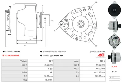 Alternador AS-PL A9604S