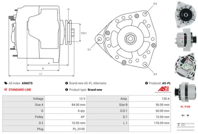 Alternador AS-PL A9607S
