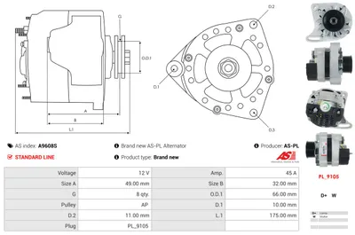 Alternador AS-PL A9608S