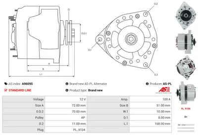 Alternador AS-PL A9609S