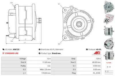 Alternador AS-PL A9612S