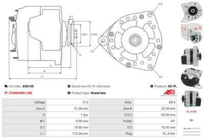 Alternador AS-PL A9614S