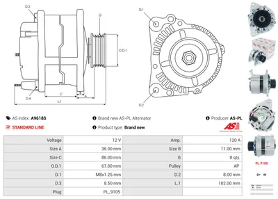 Alternador AS-PL A9618S