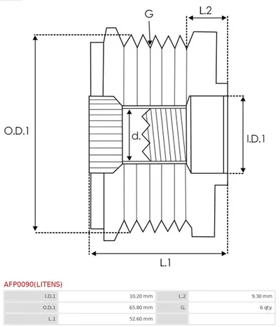 Rueda libre alternador AS-PL AFP0090(LITENS)