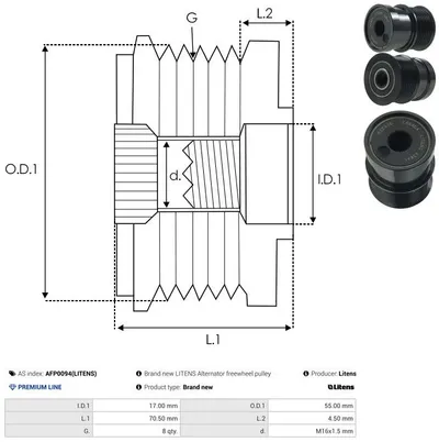 Rueda libre alternador AS-PL AFP0094(LITENS)