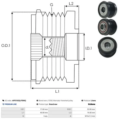 Rueda libre alternador AS-PL AFP3102(LITENS)