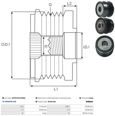 Rueda libre alternador AS-PL AFP3107(LITENS)