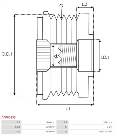 Rueda libre alternador AS-PL AFP6083S