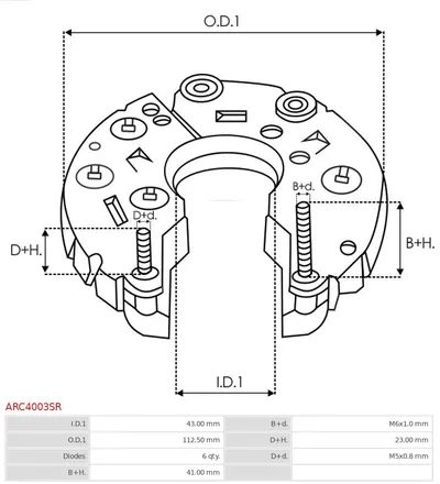 Rectificador, alternador AS-PL ARC4003SR
