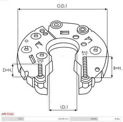 Rectificador, alternador AS-PL ARC5162