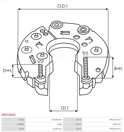 Rectificador, alternador AS-PL ARC5303S