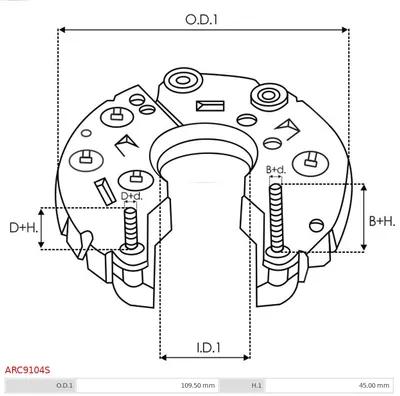 Rectificador, alternador AS-PL ARC9104S