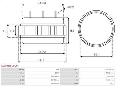 Estátor, generador AS-PL AS0023(BOSCH)