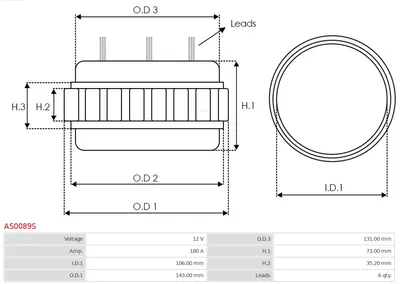 Estátor, generador AS-PL AS0089S