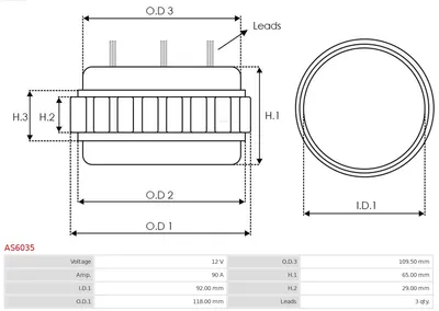 Estátor, generador AS-PL AS6035